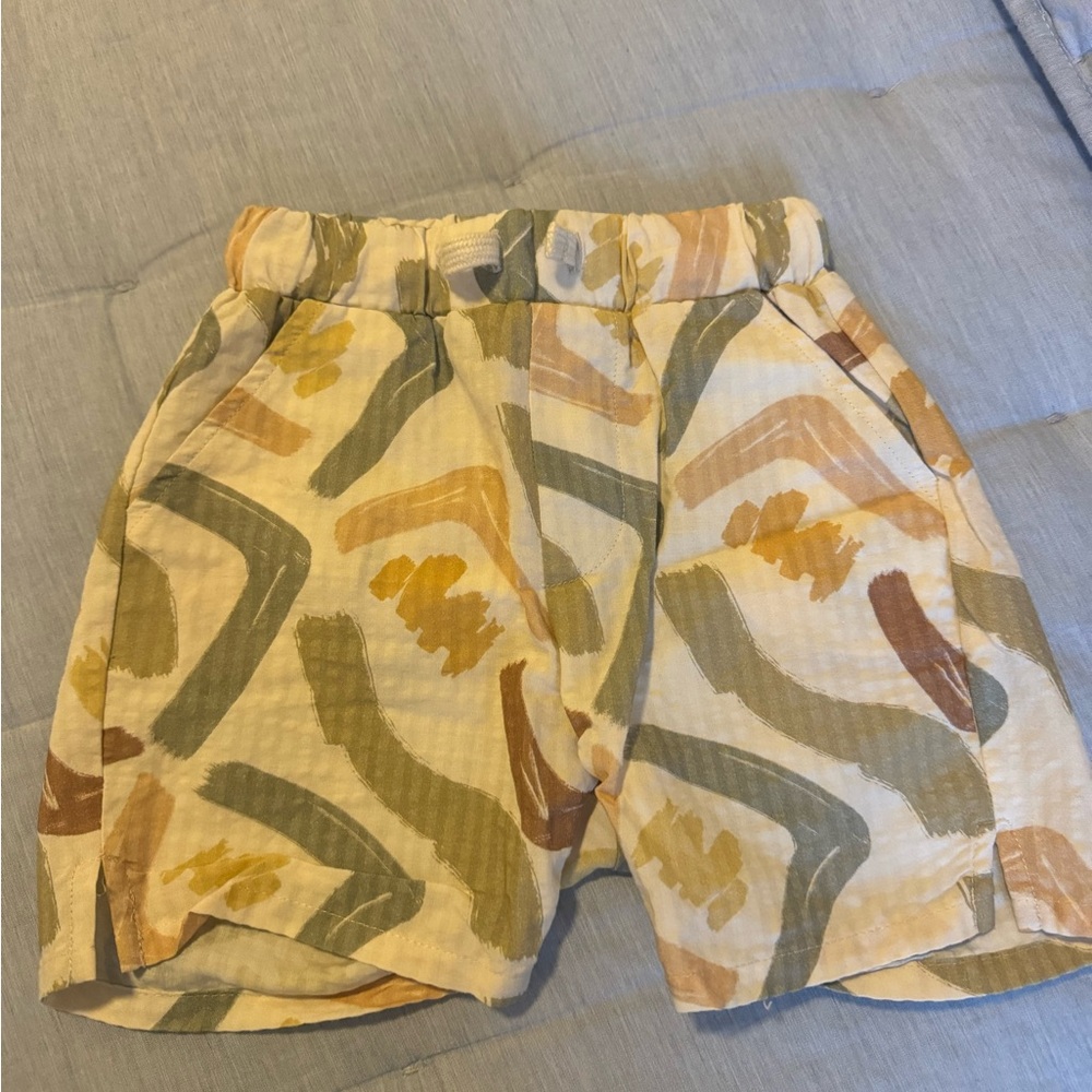 Patterned Shorts with Earth Tones
